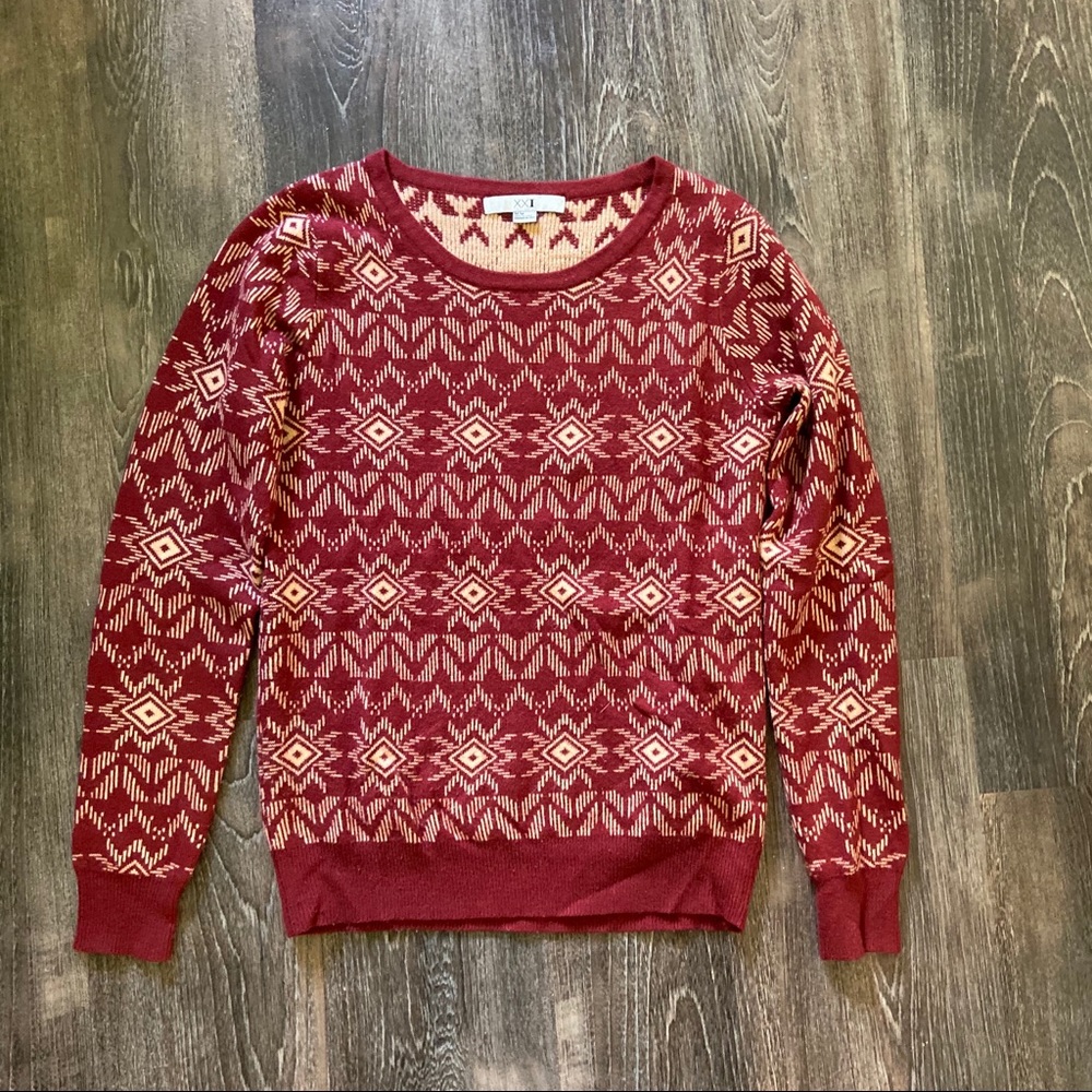 Geometric print sweater